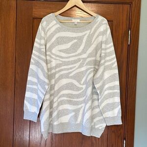 Belle By Kim Gravel Animal Stripe sweater 3X A549501